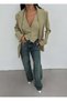 High Waist Classic Blue Straight Leg Denim Pants - 4