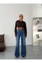 High Waist Wide Leg Denim Jean Pants - 4