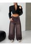 Baggy Wide Leg Women's Jean Trousers 100% Cotton Low-Rise Wide-Leg - 5