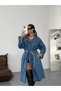 Long Denim Trench Coat Jean Jacket - 3