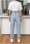 Women's High Waist Mom Jeans Pants 100% Cotton No Stretch - 3