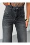 Women's High Waist V-Roched Western Detailed Wide Leg Straight Cut Jeans - 8