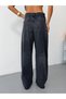 Women's Folded Waist Detailed Baggy Wide Leg Loose-Fit Jeans - 8