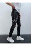 Men's Smoked Text Printed Ripped Detail Slim Fit Skinny Jean Trousers - 7