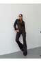 Women's Spanish Flare Denim Jumpsuit Long Sleeve Buttoned Jeans Jumpsuit - 3