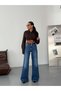 High Waist Wide Leg Denim Jean Pants - 6