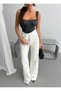 Women's White High-Waisted Wide Leg Jean Pants – Loose-Fit Denim Trousers - 6
