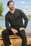 Men's Tuna 3464 V-Neck Single Jersey Green Pajama Set
