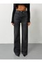 Women's High Waist Full Length Straight Wide Leg Jean Pants - 6
