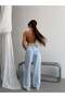 Women's Ripped Detailed Wide Leg Loose-Fit Cotton Jean Trousers - 4