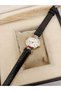 Yoshi Oval Black Color Cord Women's Wristwatch with Roman Numerals Oval Gold Case