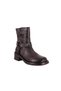 26105452 Genuine Leather Women's Boots with Brown Buckle and Zipper - 2