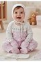 Baby Girl 0-3 Months Flower Embroidered 100% Organic Cotton 10-Piece Zibin Set