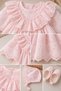 Lotus Baby Girl Embroidered Dress Newborn Luxury Dress Set - Hospital Take-Home and Mevlüt Outfit Set - 4
