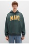 M067149 Logo Printed Men's Hooded Sweatshirt Green - 3