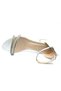 Mehtap Double Stripe Stone 4 cm Heeled Women's Evening Dress Shoes White - 4