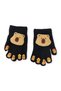 Knitted Gloves with a Child Kapibara Design. |   3-8 Years Old, Finger-Tip 3D Miniature Bear Design, Warm Winter Gloves. - 2