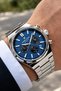 Navy Blue Dial Functional Men's Wristwatch