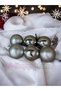 Christmas Pine Tree Ornament with Acetate Box 6 Pieces Silver Color 4 Cm - 5