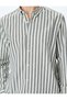 Striped Long Sleeve Button Lapel Slim Fit Shirt - 5