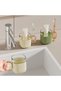 Hollow Handle Mouthwash Cup and Toothbrush Holder Set,2-Piece Toothpaste Organizer for Bathroom,Green and Beige - 7