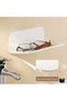 Folding Wall Shelf,Self-Adhesive Bedside Caddy and Organizer for Bathroom and Bedroom,White,18x11cm - 5