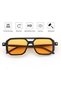 Vintage Retro 70s Square Aviator Sunglasses,Large Frame Trendy Outdoor Driving Eyewear,Orange Lens - 4
