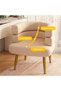 Modern Sherpa Accent Chair,Upholstered Single Sofa Armchair,Cozy Fluffy Reading Chair for Living Room and Bedroom - 3