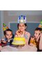 3D Fabric Birthday Crown Headband with Interchangeable Numbers 0-9,Blue Party Decoration - 7