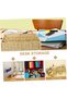 Boho Woven Storage Basket Organizer with Lid,Multi-Grid Tabletop Sundries Holder for Home and Office - 2