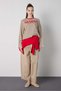 Women's Red Square Collar Scarf Shoulder Knitwear 32040 - 6