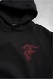 Rhinestones Red Stone Web Black Men's Oversize Hoodie - 3