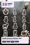 30-Piece Gothic Chess Sticker Set - for Laptop, Notebook, Agenda