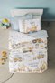 Junior Single Fitted Sheet Duvet Cover Set Buildo Blue