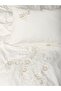 3D Embroidered Satin Double Duvet Cover Set Gilded Ecru - 2