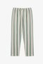 Boy's Ecru Cute Friend Striped Cotton Buttoned Long Sleeve Shirt Pants Pajama Set - 4