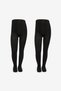 Girl's Pretty Rib 2-Piece Black Pantyhose