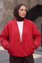 Double-Breasted Bomber Jacket 2982 - Red - 3