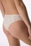 Beige Patterned Laser Cut Brazilian Panties - 2