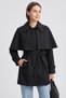 Cape Detailed Trench Coat 202712 - Black