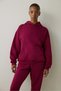 Mor Kapüşonlu Oversize Sweatshirt
