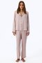 Pastel Pink Romantic Satin Slogan Patterned Long Sleeve Shirt Pants Pajama Set