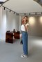 Belted Blue Washed Tencel Flare Jeans - 6