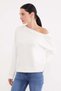 Basic Boat Neck Bat Sleeve Modal Blouse - 3