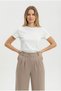 High Waist Elastic Wide Leg Palazzo Woven Women's Trousers - 8