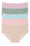 High Waist Printed Bato Folding 5-Piece Panties 5000-3 - 2