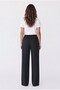 High Waist Elastic Wide Leg Palazzo Woven Women's Trousers - 5
