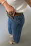 Belted Blue Washed Tencel Flare Jeans - 5
