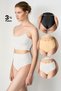 Hortensia High Waist Laser Cut Soft Textured 3-Pack Bikini Black/Byz/Skin Color Panties