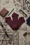 3-Piece Burgundy Men's Modal Seamless Flexible Booties Socks - Premium - 3